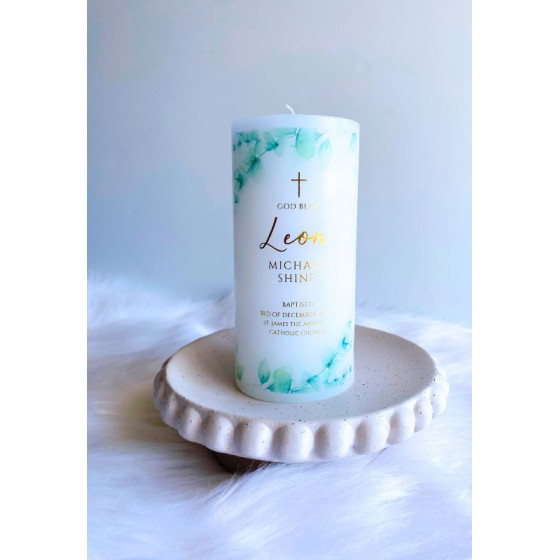 Eucalyptus Baptism Candle | Leon