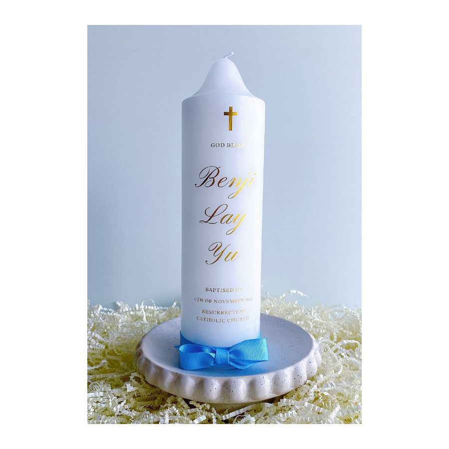 Minimalist Baptism Candle | Benjie