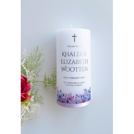 Violet Baptism Candle| Khaleesi