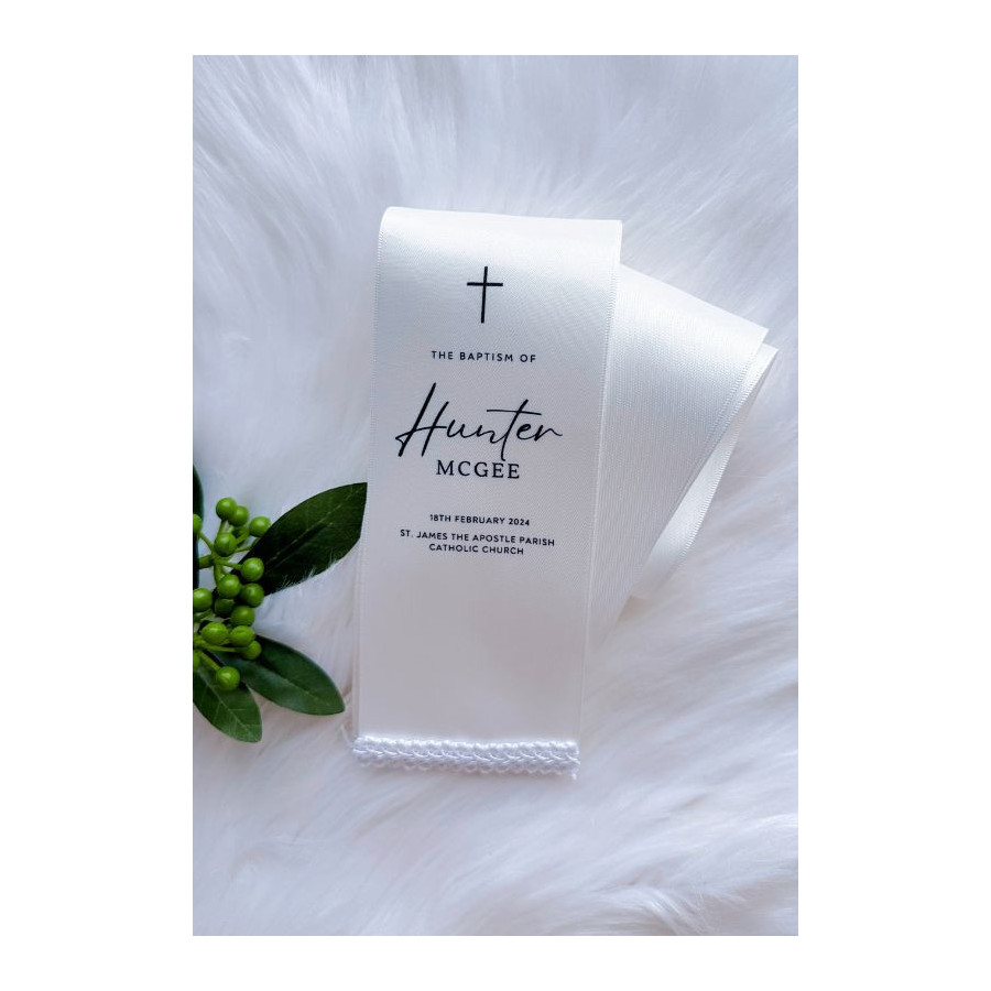 Baptism Stole | White Satin Stole